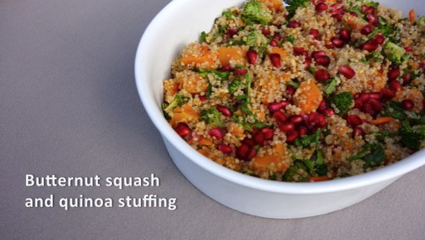 Squash and quinoa stuffing writing